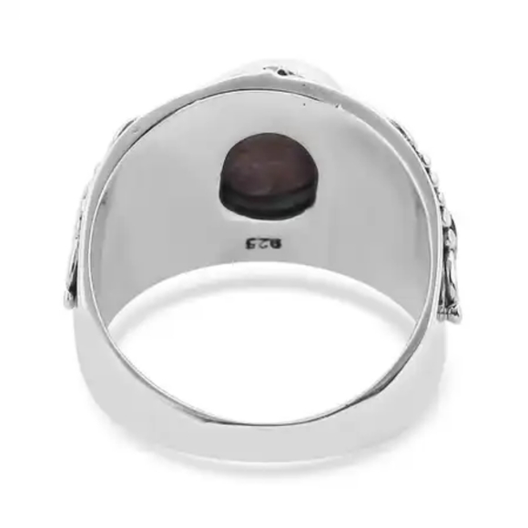 Bali Ruby Indian Star Ring in Sterling Silver - Picture 5 of 6